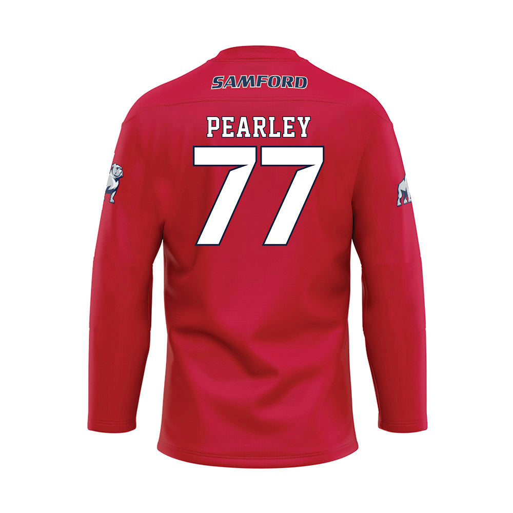 Samford - NCAA Football : Kaleb Pearley - Red Hockey Jersey-1