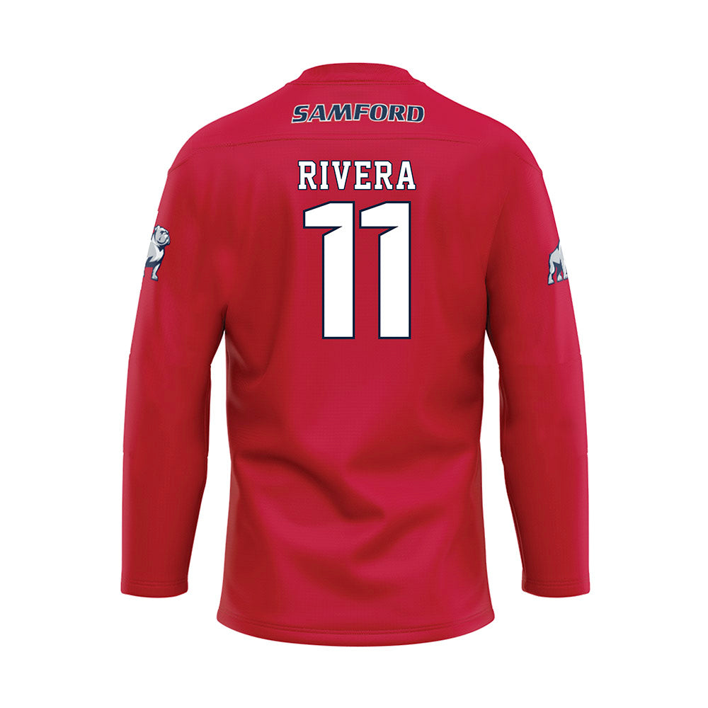 Samford - NCAA Women's Basketball : Briana Rivera - Red Hockey Jersey-1