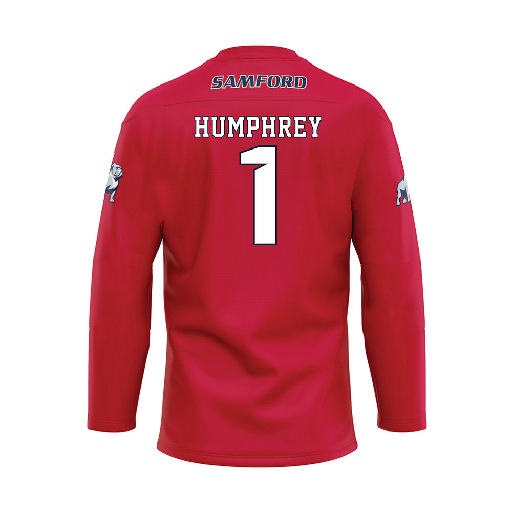 Samford - NCAA Men's Basketball : DaJion Humphrey - Red Hockey Jersey-1
