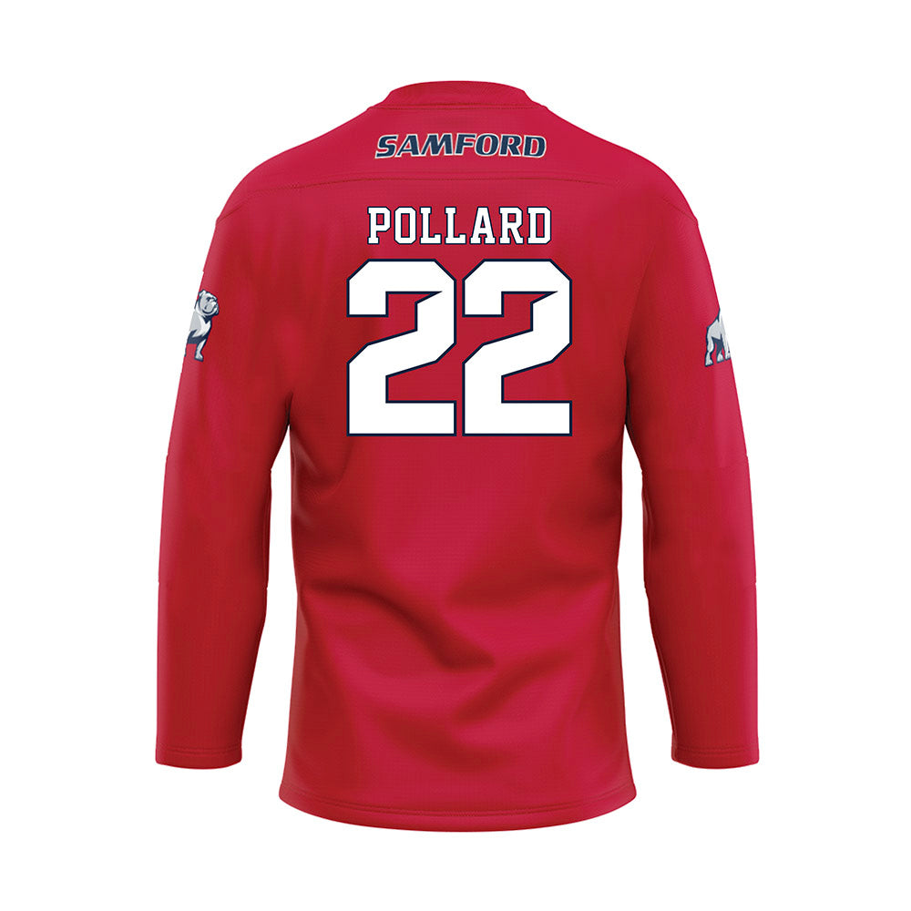 Samford - NCAA Men's Basketball : Jaxon Pollard - Red Hockey Jersey-1
