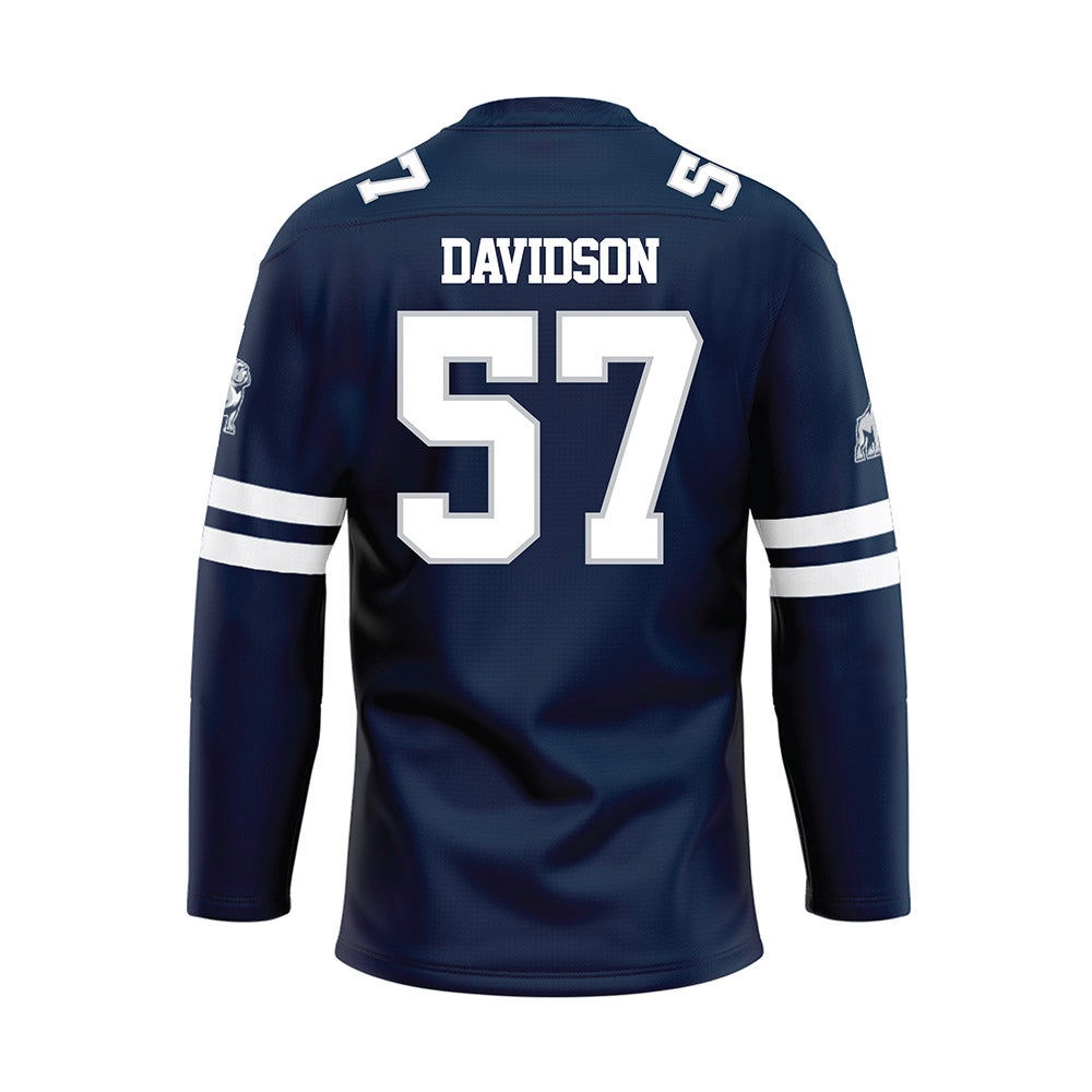 Samford - NCAA Football : Web Davidson - Blue Hockey Jersey-1