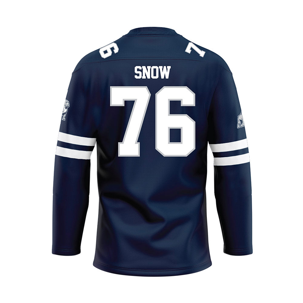Samford - NCAA Football : Michael Snow - Blue Hockey Jersey-1