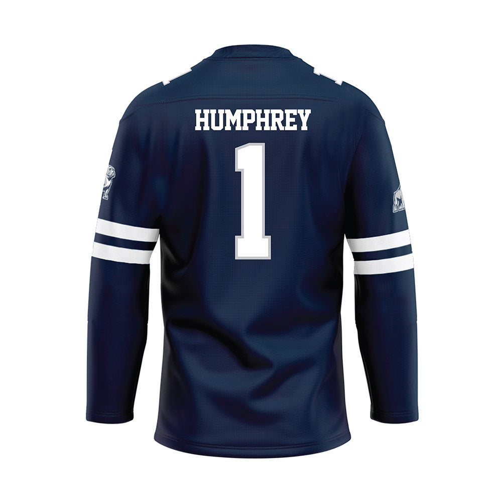 Samford - NCAA Men's Basketball : DaJion Humphrey - Blue Hockey Jersey-1