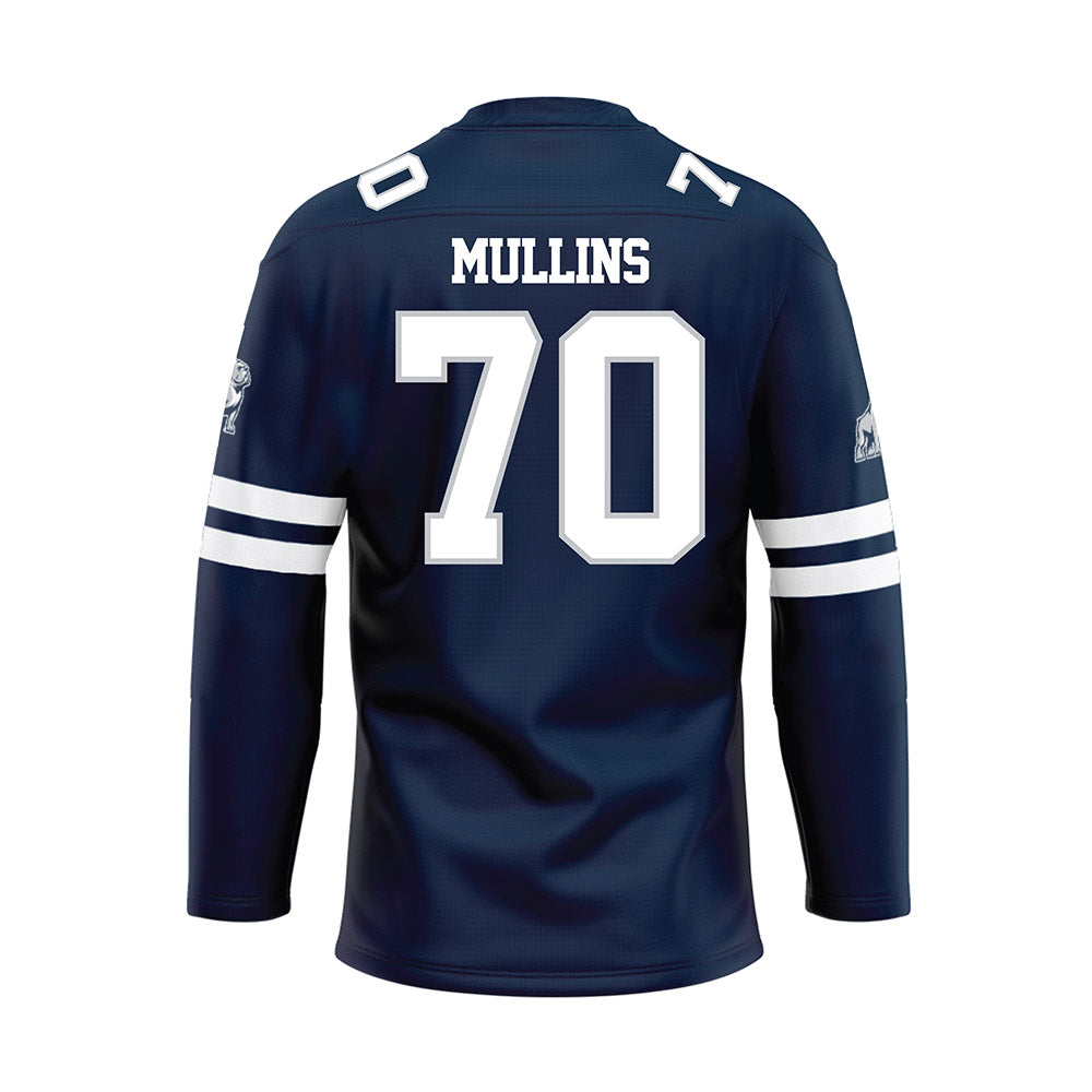 Samford - NCAA Football : Crosby Mullins - Blue Hockey Jersey-1