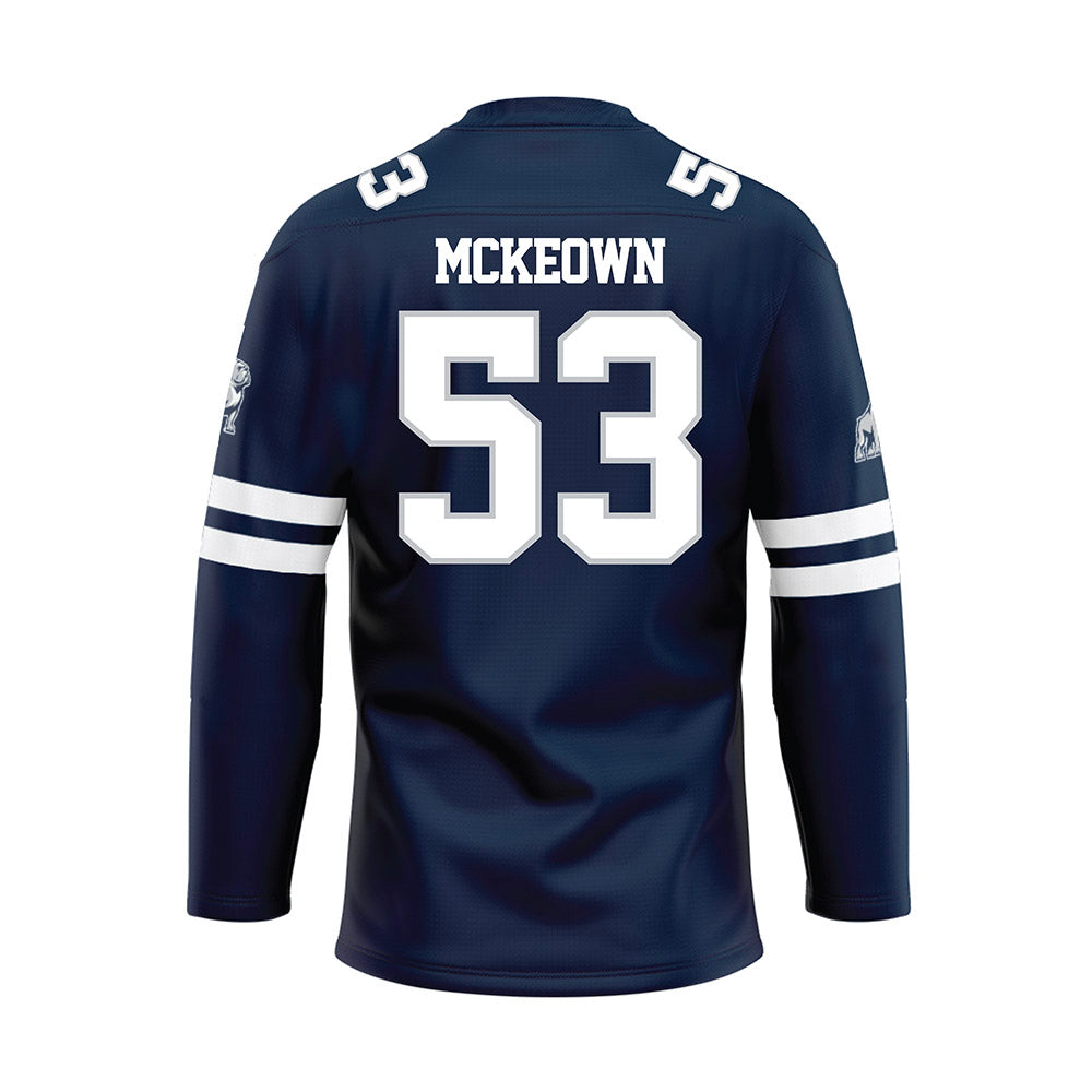 Samford - NCAA Football : Kaden McKeown - Blue Hockey Jersey-1