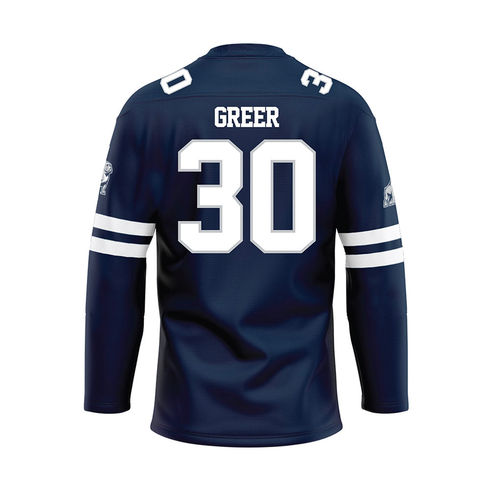 Samford - NCAA Football : Cooper Greer - Blue Hockey Jersey-1