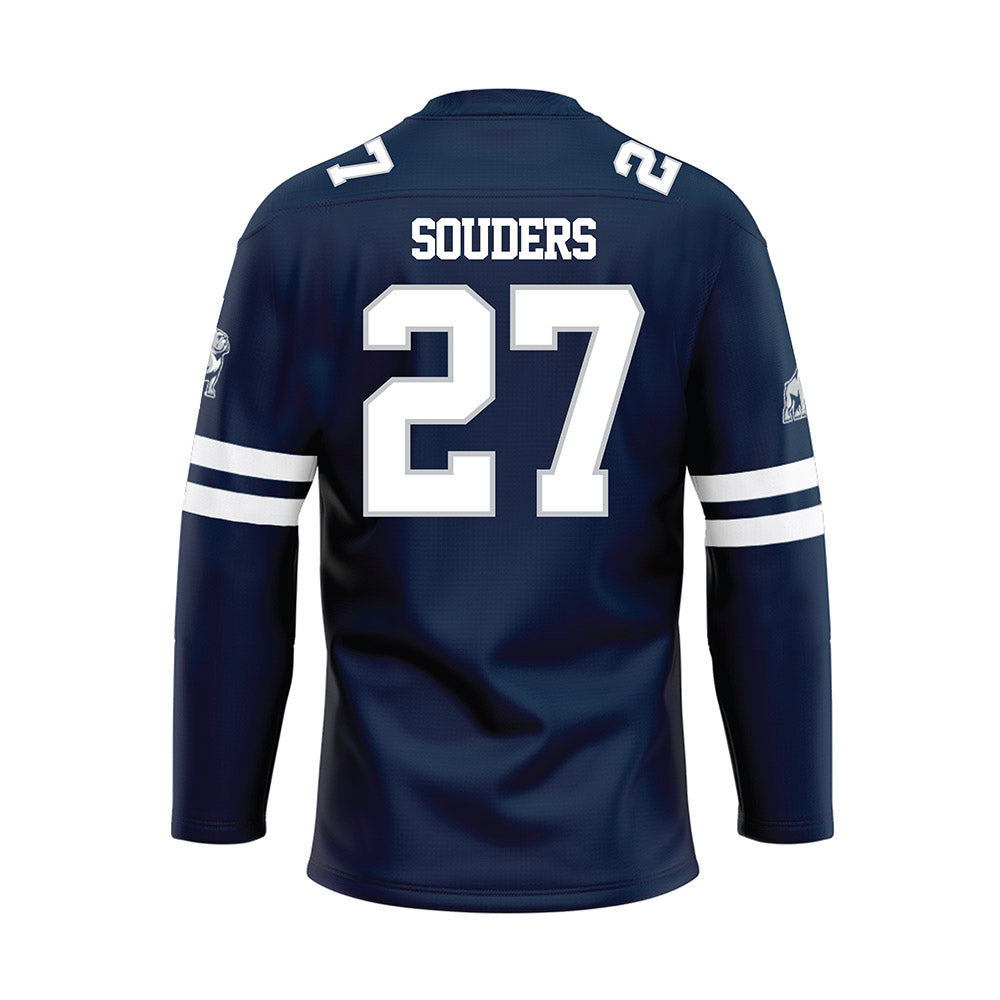 Samford - NCAA Baseball : Jake Souders - Blue Hockey Jersey-1