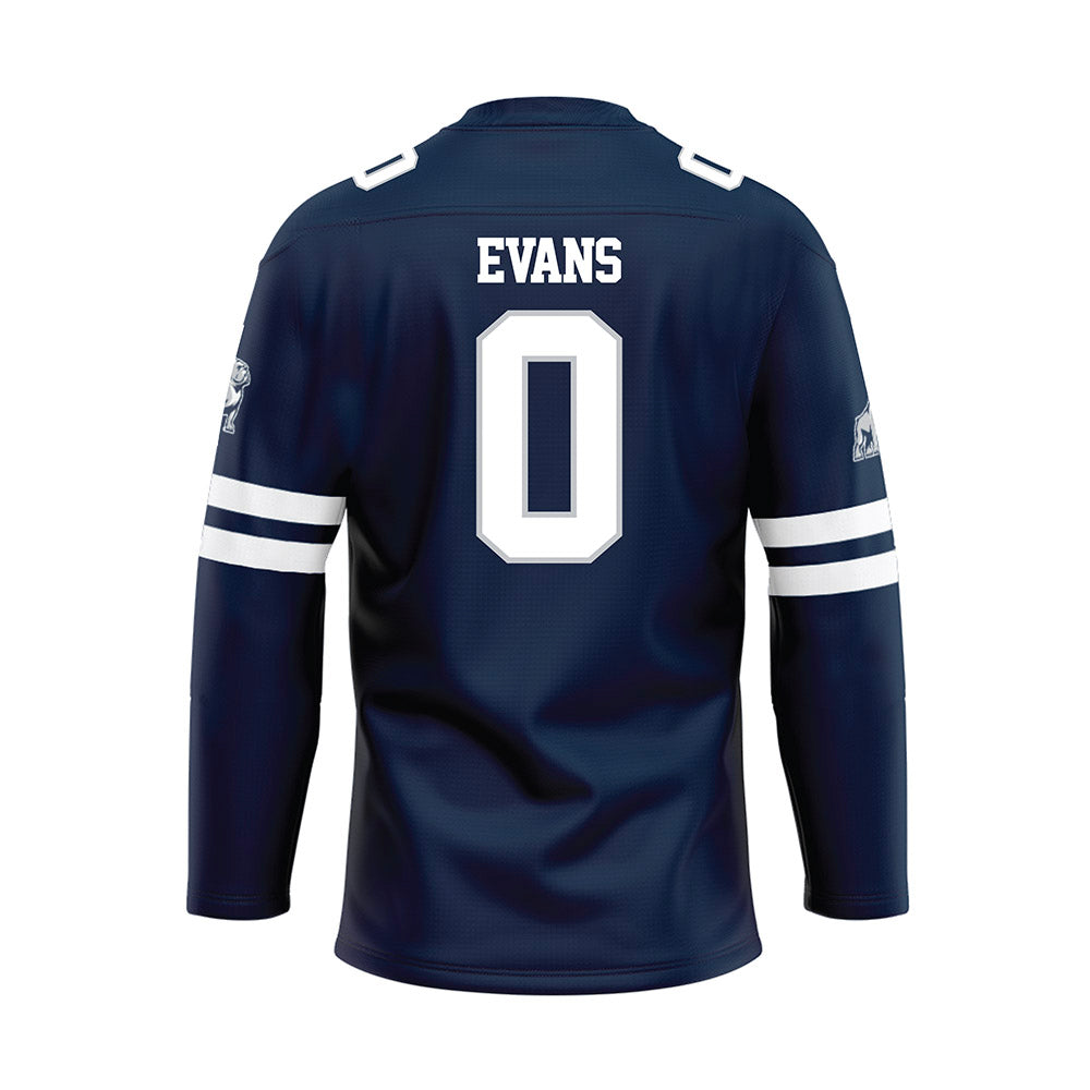 Samford - NCAA Football : Cj Evans - Blue Hockey Jersey-1