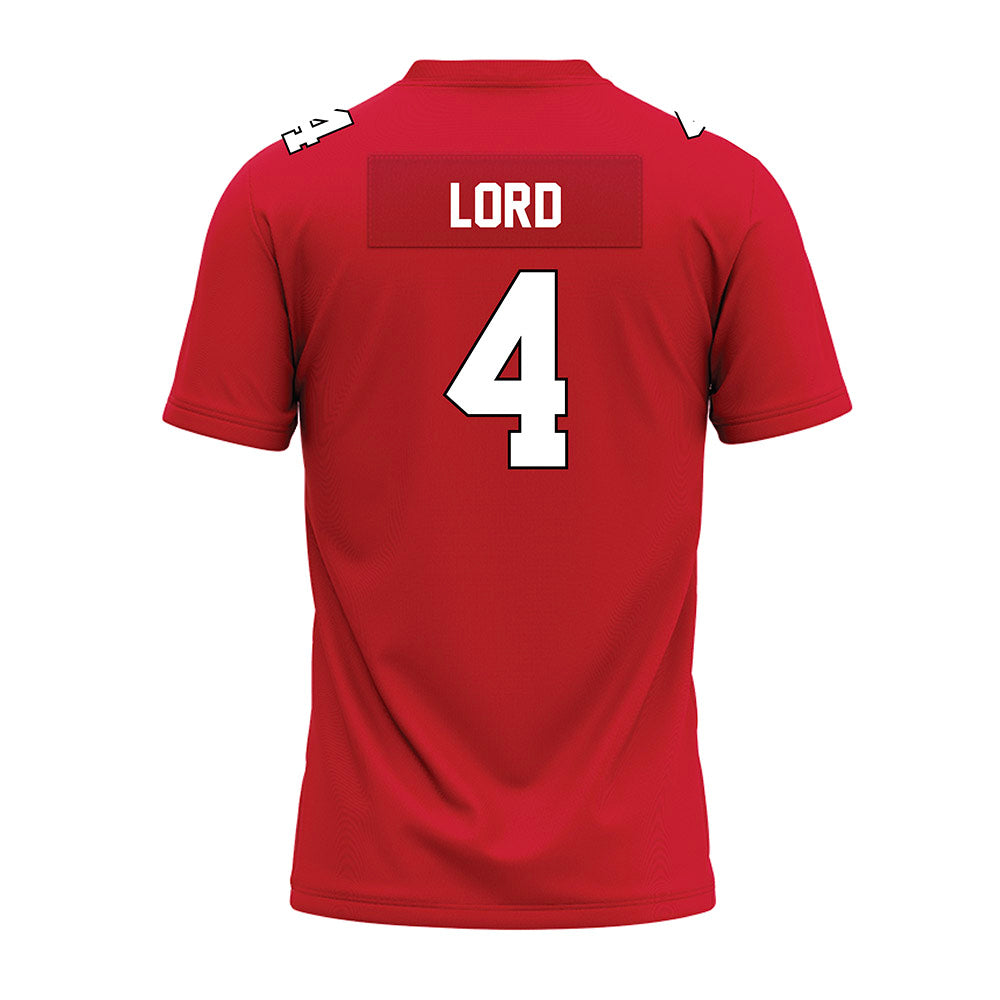 Illinois State - NCAA Football : Dylan Lord - Red Premium Football Jersey-1
