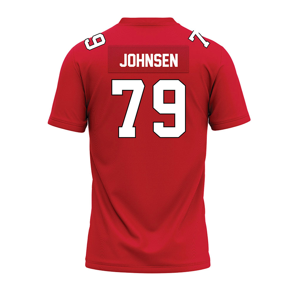 Illinois State - NCAA Football : Luke Johnsen - Red Premium Football Jersey-1
