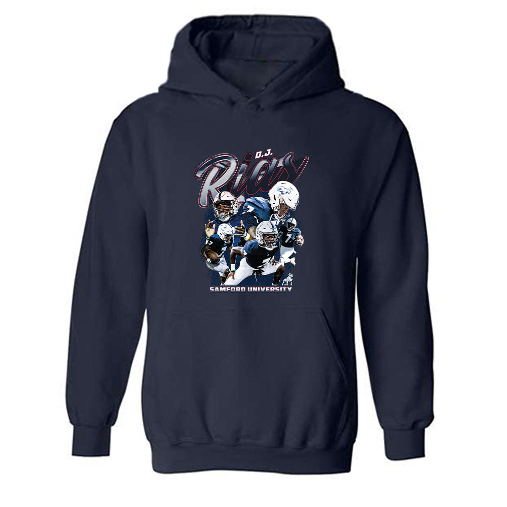 Samford - NCAA Football : Dj Rias - Player Collage Hooded Sweatshirt