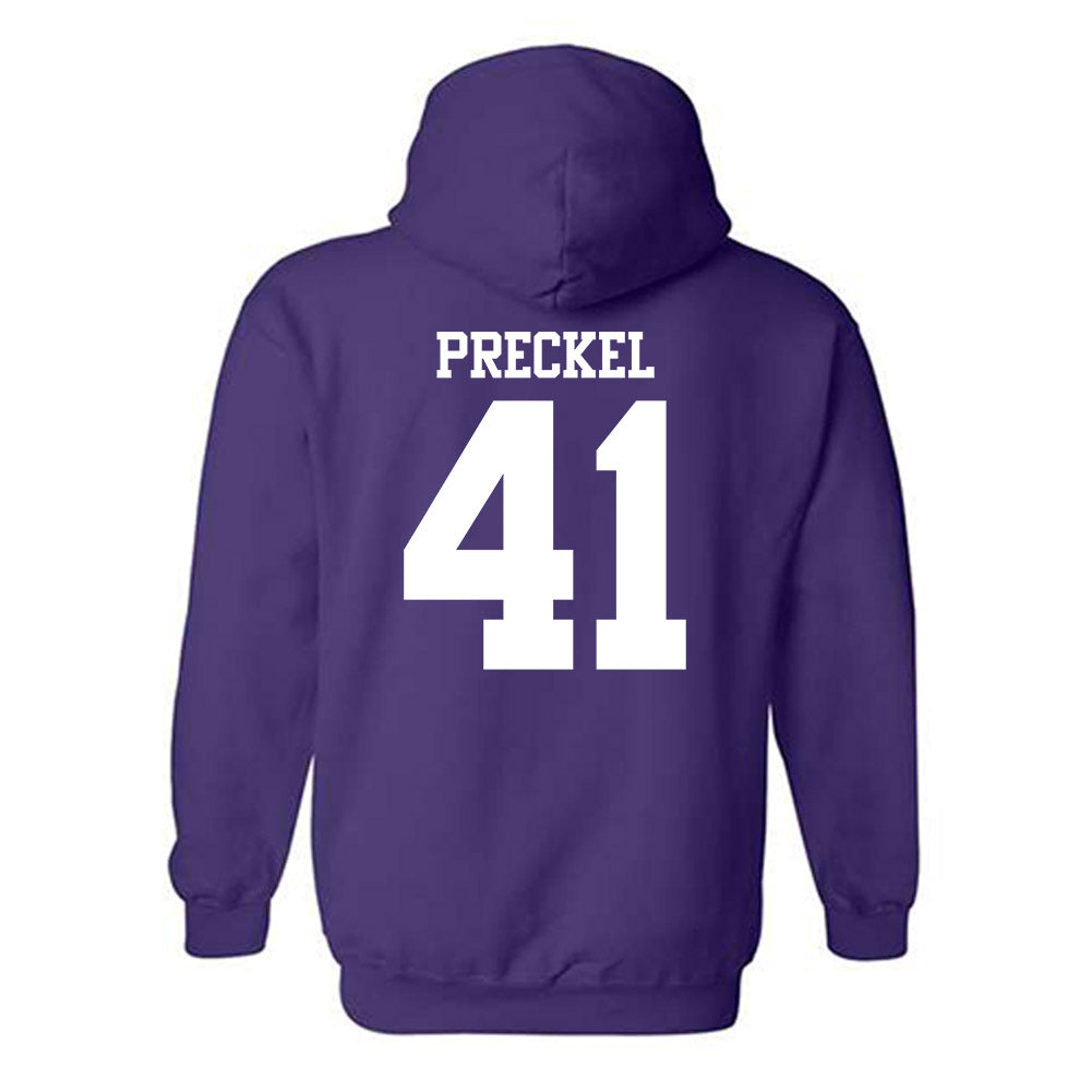 Northwestern - NCAA Football : Robby Preckel - Classic Shersey Hooded Sweatshirt-1