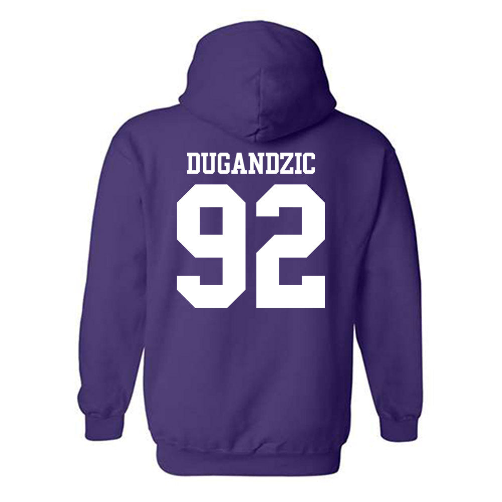 Northwestern - NCAA Football : Nikola Dugandzic - Classic Shersey Hooded Sweatshirt-1