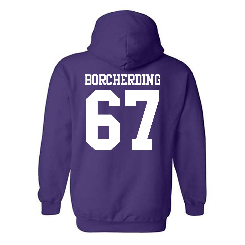 Northwestern - NCAA Football : Jace Borcherding - Classic Shersey Hooded Sweatshirt-1