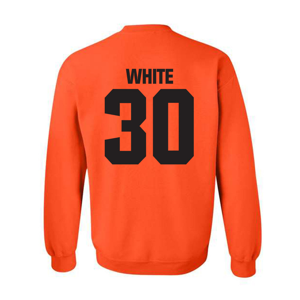 Oklahoma State - NCAA Football : Trip White - Classic Shersey Crewneck Sweatshirt-1