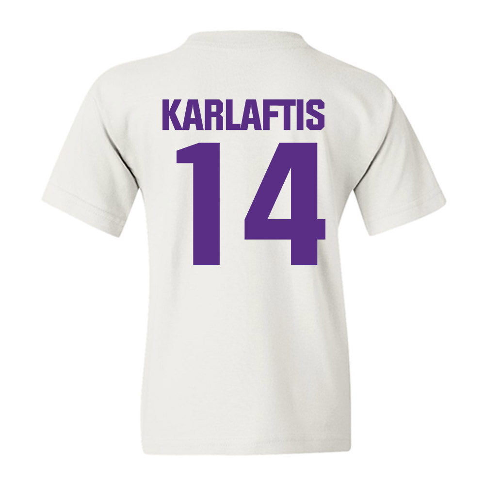 Northwestern - NCAA Football : Yannis Karlaftis - Sports Shersey Youth T-Shirt-1