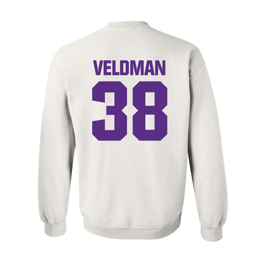 Northwestern - NCAA Football : Joshua Veldman - Sports Shersey Crewneck Sweatshirt-1
