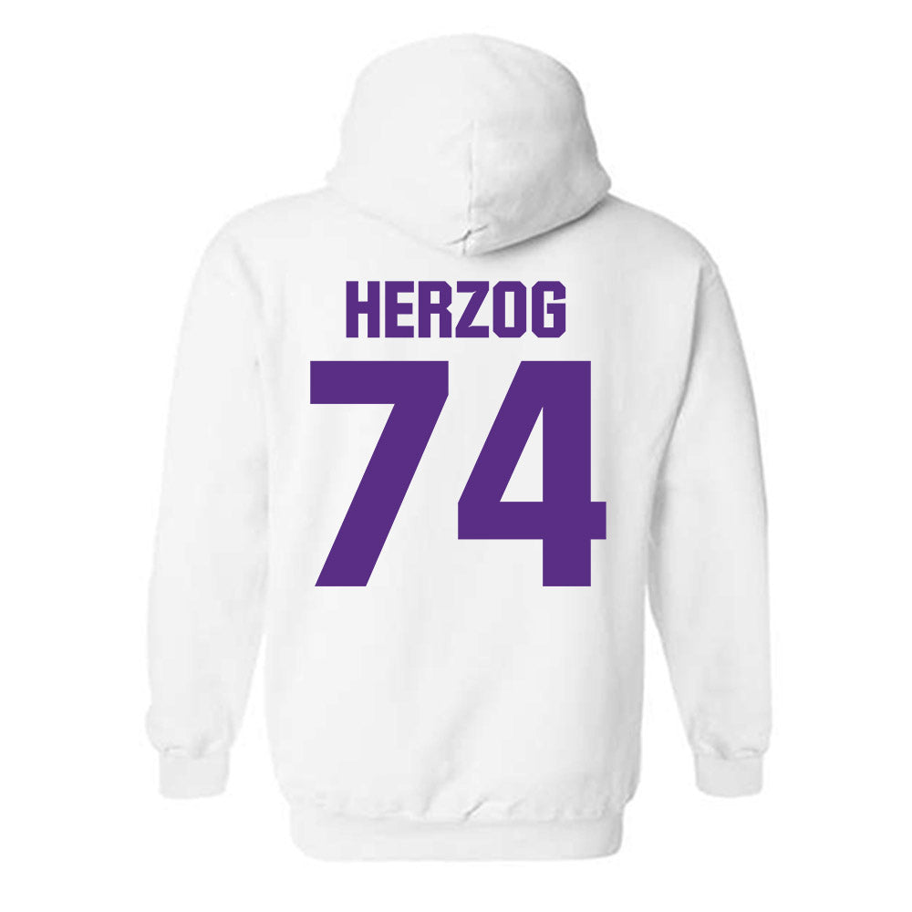Northwestern - NCAA Football : Nicholas Herzog - Sports Shersey Hooded Sweatshirt