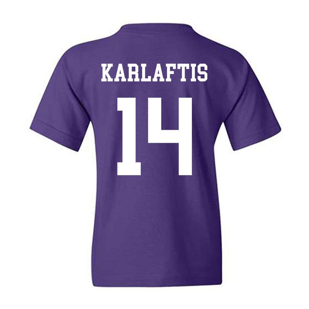 Northwestern - NCAA Football : Yannis Karlaftis - Sports Shersey Youth T-Shirt-1