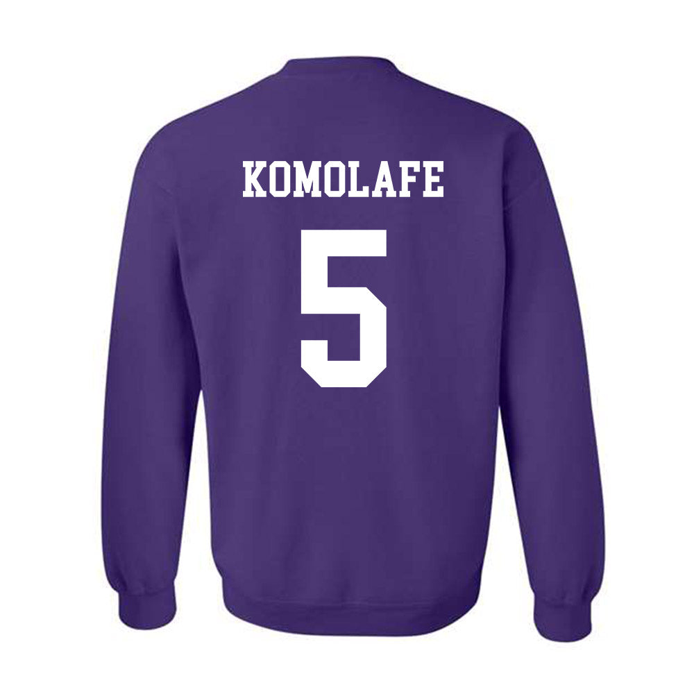 Northwestern - NCAA Football : Caleb Komolafe - Sports Shersey Crewneck Sweatshirt-1