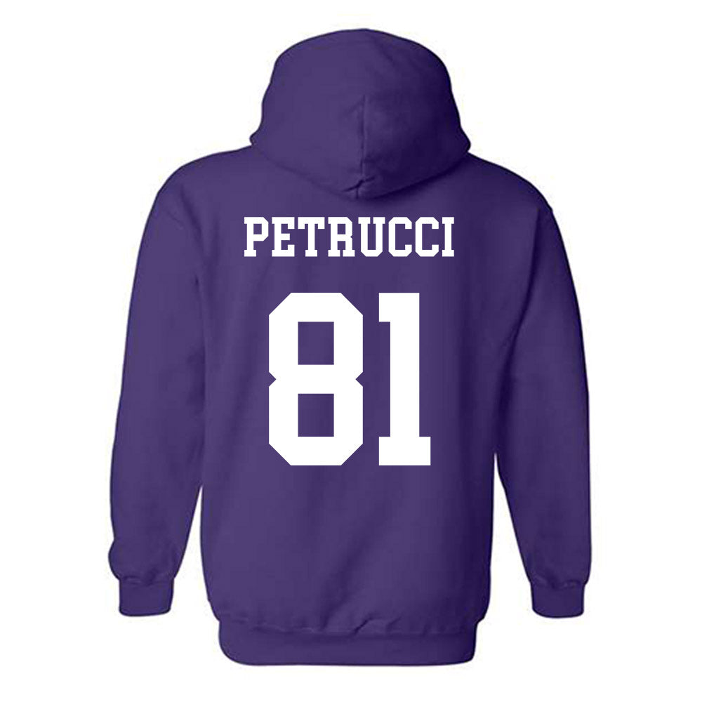 Northwestern - NCAA Football : Christopher Petrucci - Sports Shersey Hooded Sweatshirt