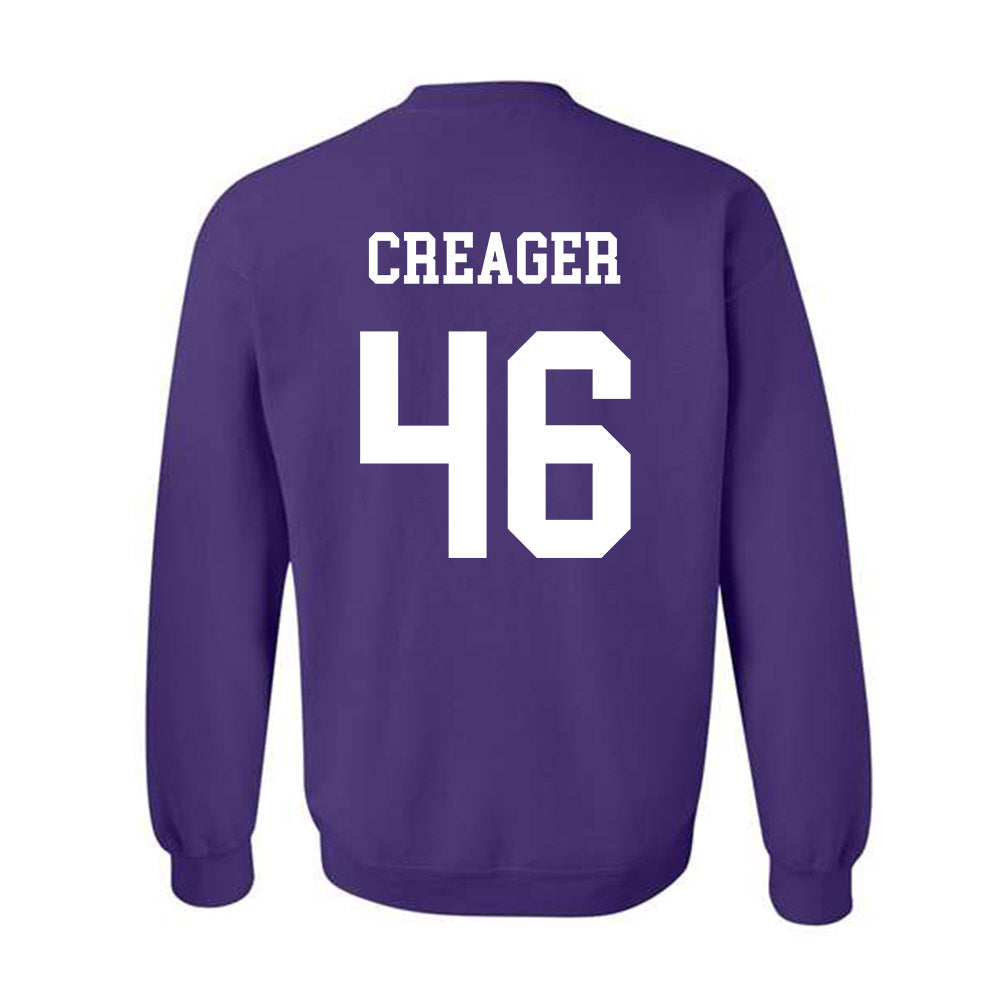 Northwestern - NCAA Football : Lincoln Creager - Sports Shersey Crewneck Sweatshirt-1