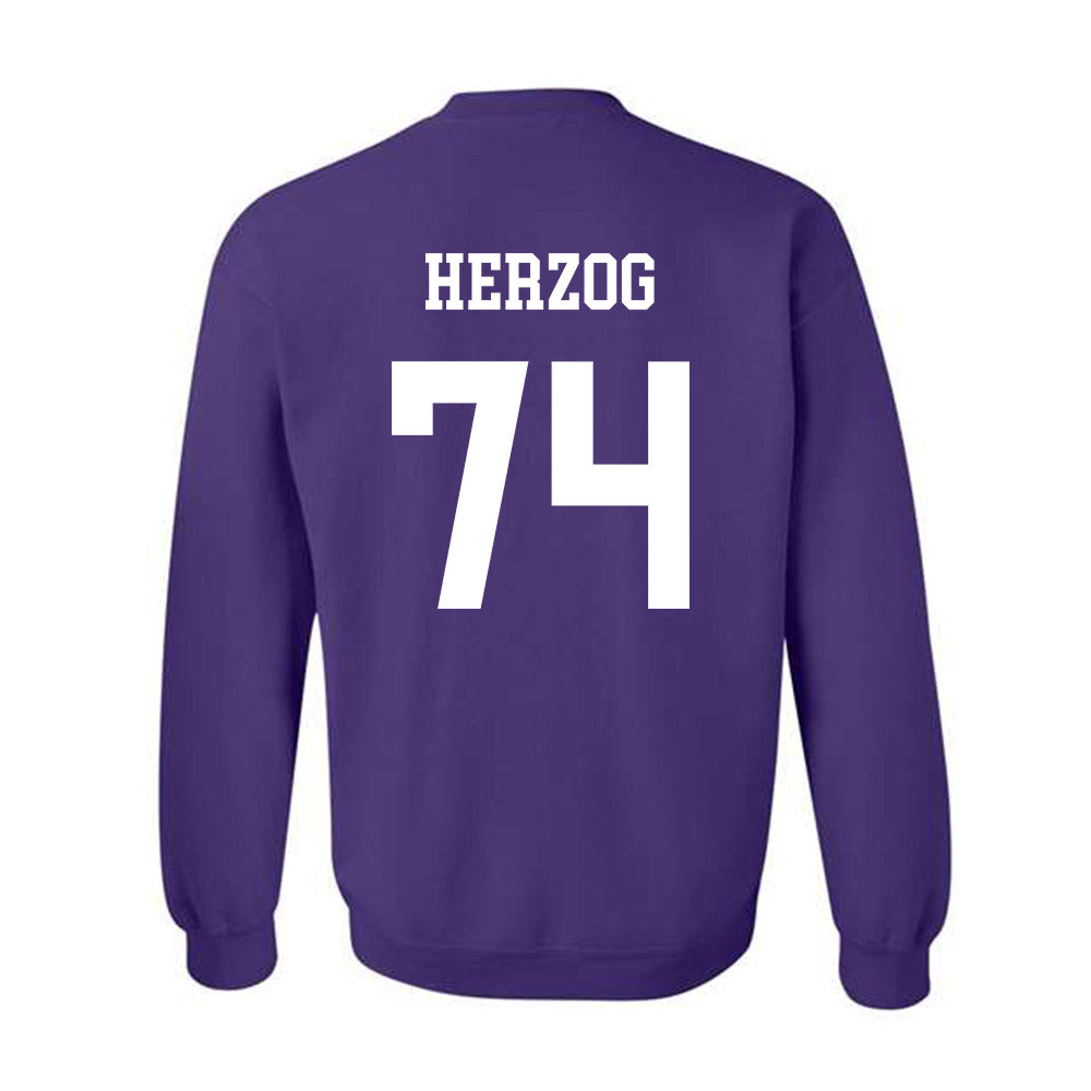Northwestern - NCAA Football : Nicholas Herzog - Sports Shersey Crewneck Sweatshirt