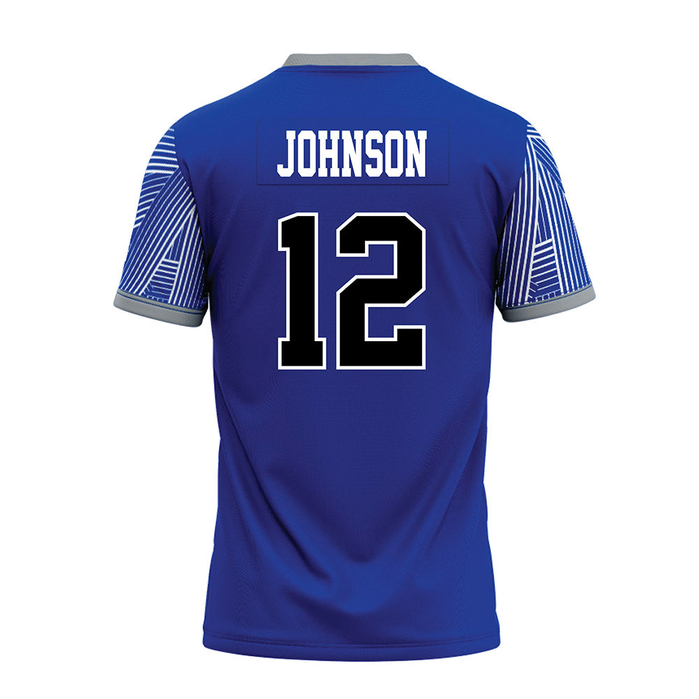 CNU - NCAA Football : Tahir Johnson - Blue Premium Football Jersey-1