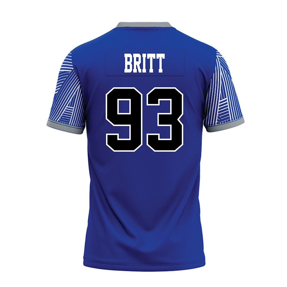 CNU - NCAA Football : Jaylen Britt - Blue Premium Football Jersey-1