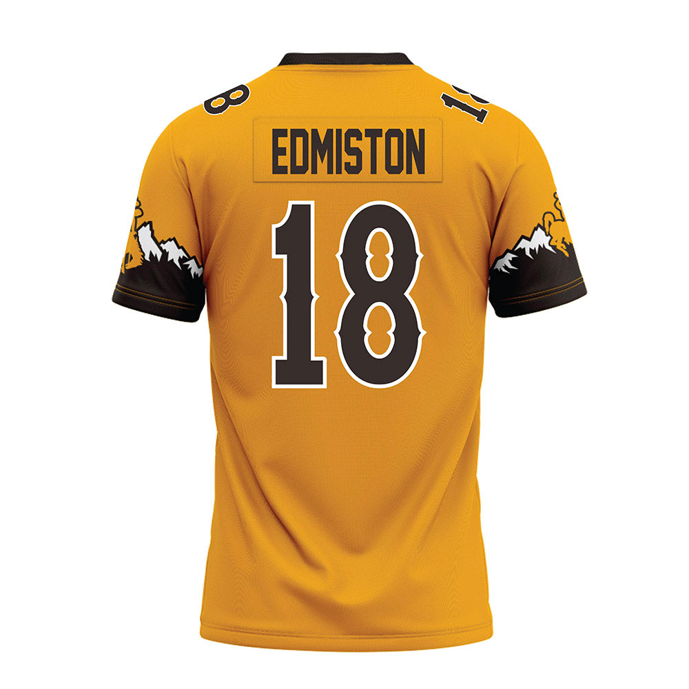 Wyoming - NCAA Football : Bart Edmiston - Gold Premium Football Jersey-1