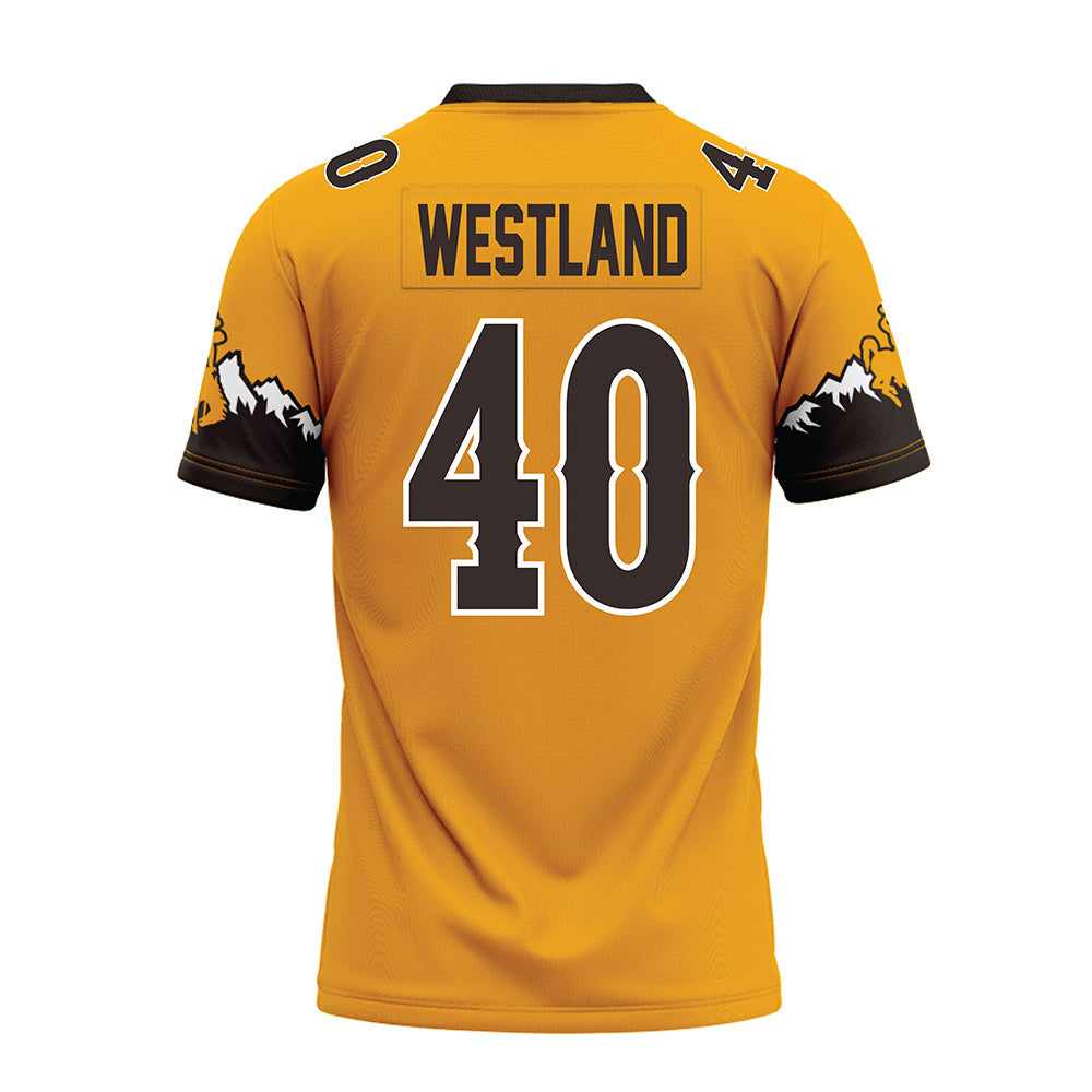 Wyoming - NCAA Football : Tyce Westland - Gold Premium Football Jersey