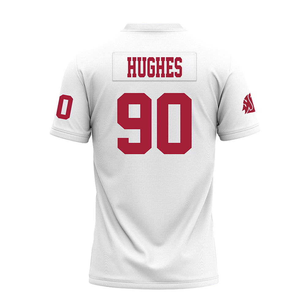 WSU - NCAA Football : Michael Hughes - White Premium Football Jersey