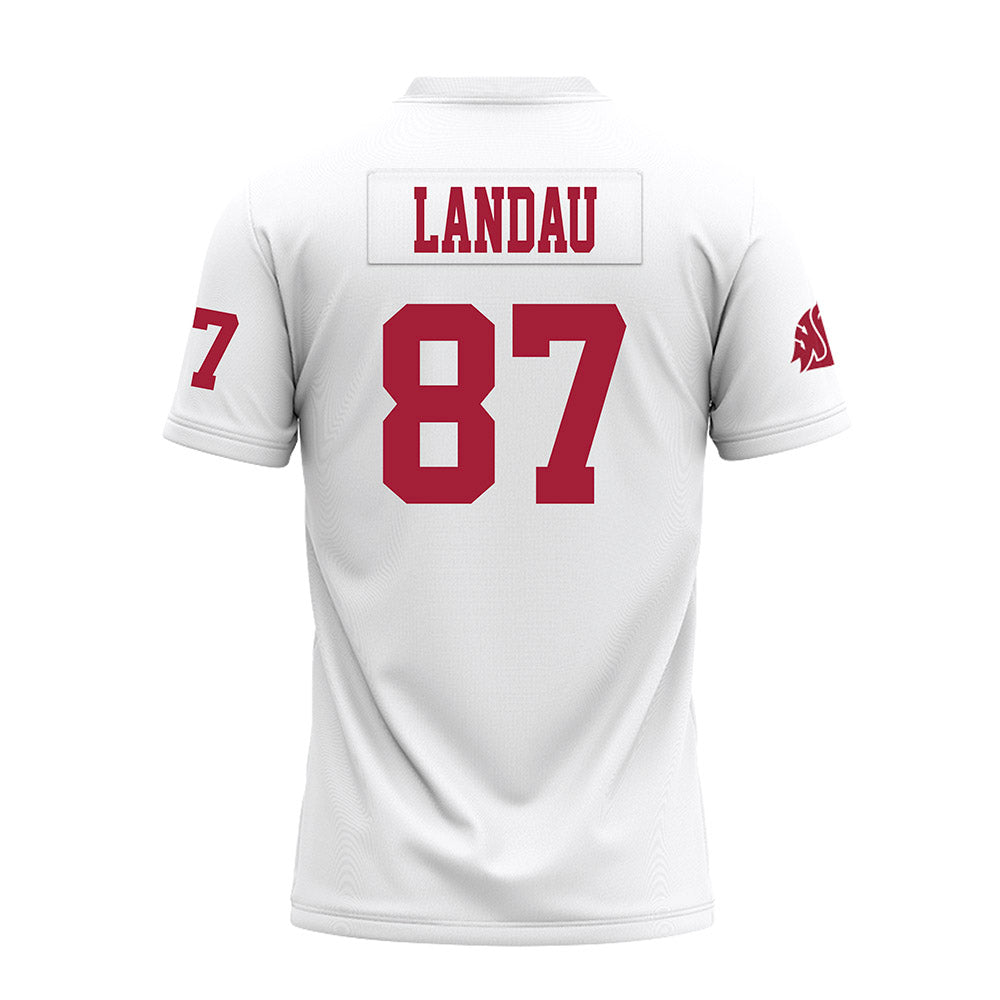 WSU - NCAA Football : Cash Landau - White Premium Football Jersey-1