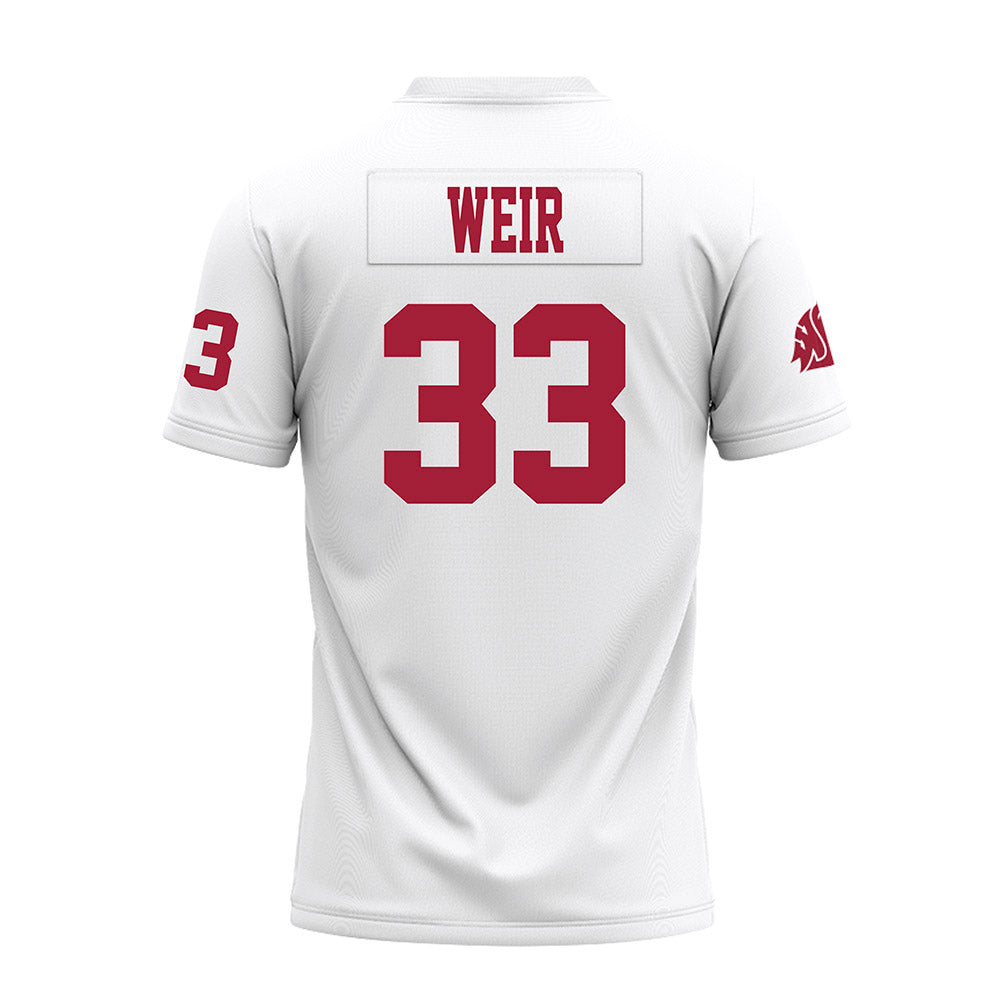 WSU - NCAA Football : Cameron Weir - White Premium Football Jersey-1