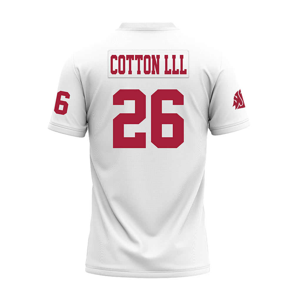 WSU - NCAA Football : Tyrone Cotton lll - White Premium Football Jersey-1