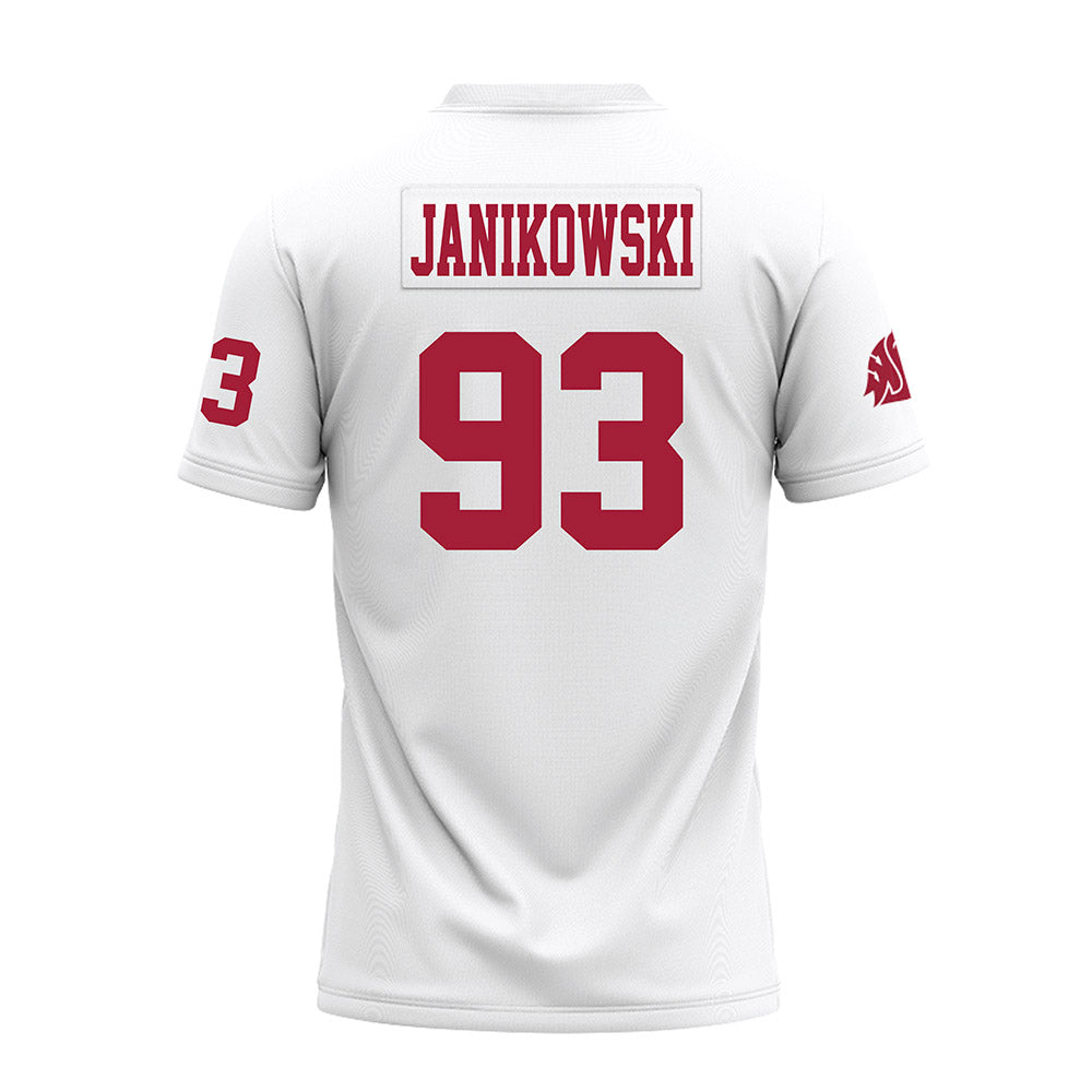 WSU - NCAA Football : Jack Janikowski - White Premium Football Jersey-1