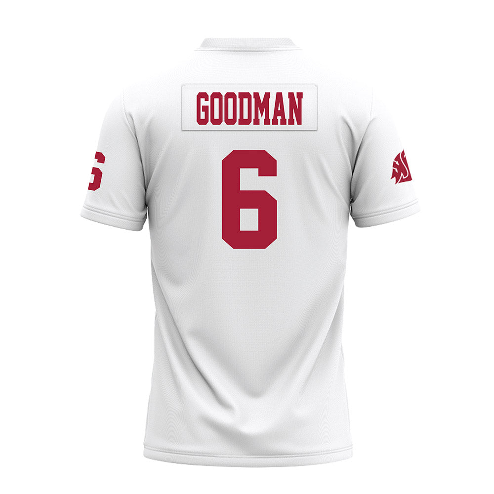 WSU - NCAA Football : Duhron Goodman - White Premium Football Jersey-1