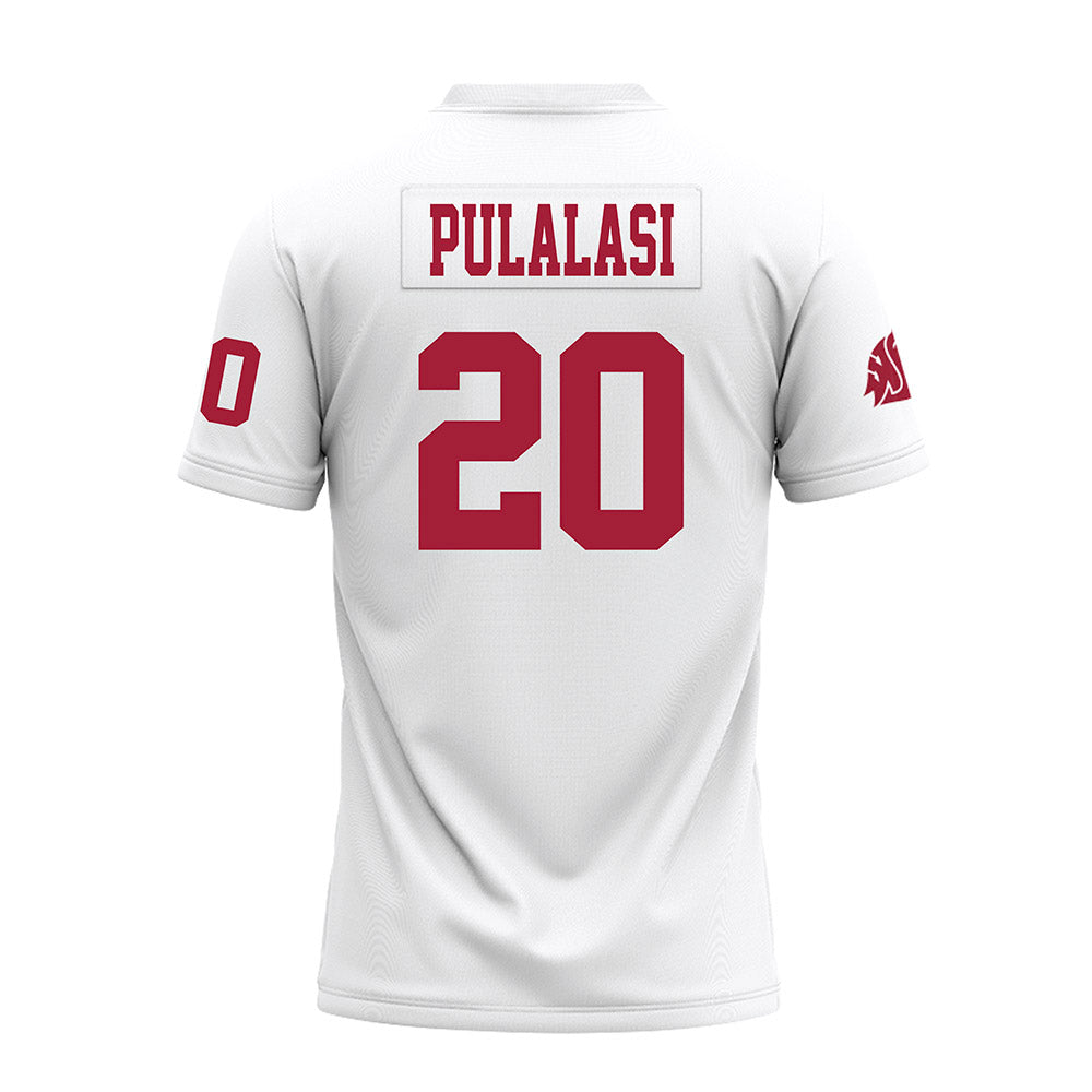 WSU - NCAA Football : Leo Pulalasi - White Premium Football Jersey