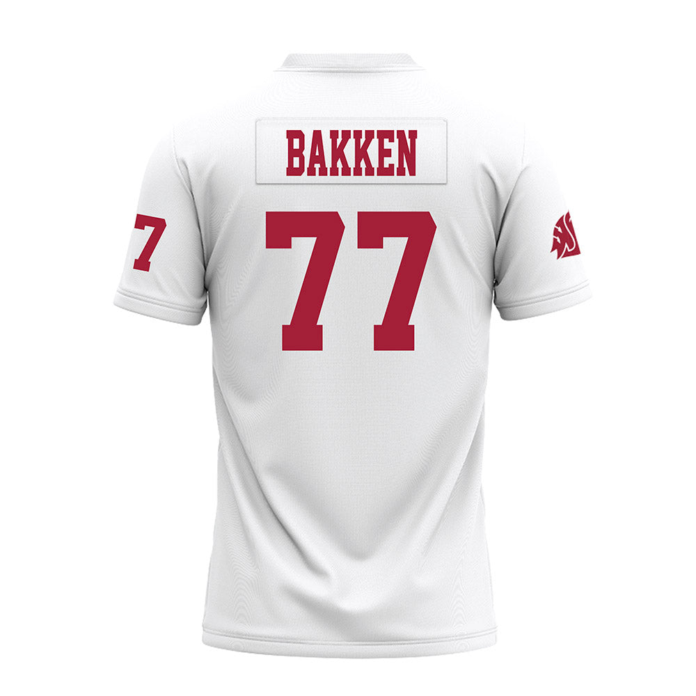 WSU - NCAA Football : Nick Bakken - White Premium Football Jersey-1
