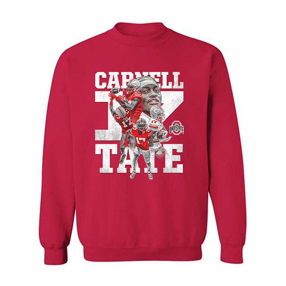 Ohio State - NCAA Football : Carnell Tate - Crewneck Sweatshirt Player Collage