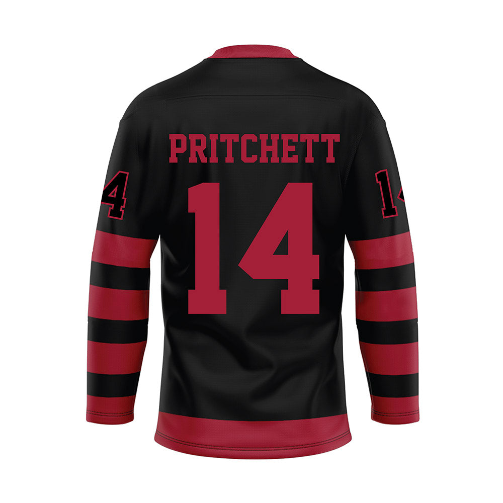 Alabama - NCAA Football : Marshall Pritchett - Black Hockey Jersey-1