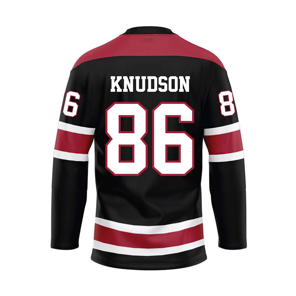 Alabama - NCAA Football : Peter Knudson - Black Hockey Jersey-1