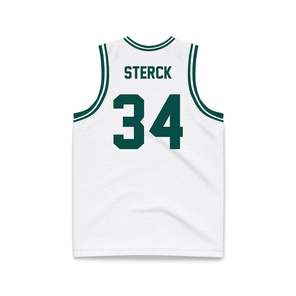 Jacksonville - NCAA Men's Basketball : Evan Sterck - White Basketball Jersey-1