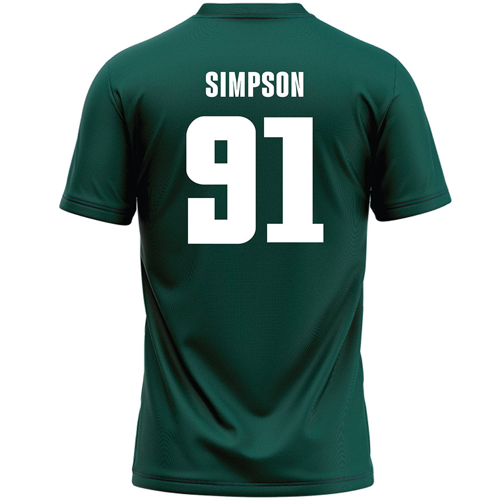 Jacksonville - NCAA Men's Lacrosse : Riley Simpson - Green Lacrosse Jersey