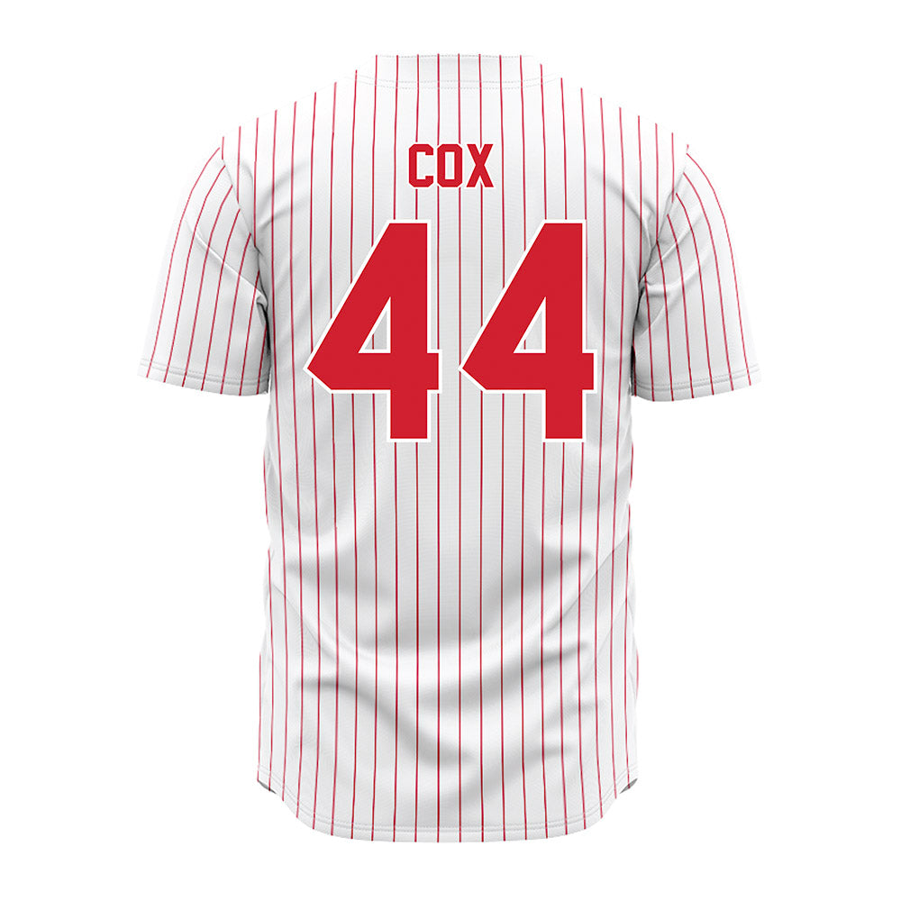 Youngstown State - NCAA Baseball : Banks Cox - Pinstripe Jersey-1