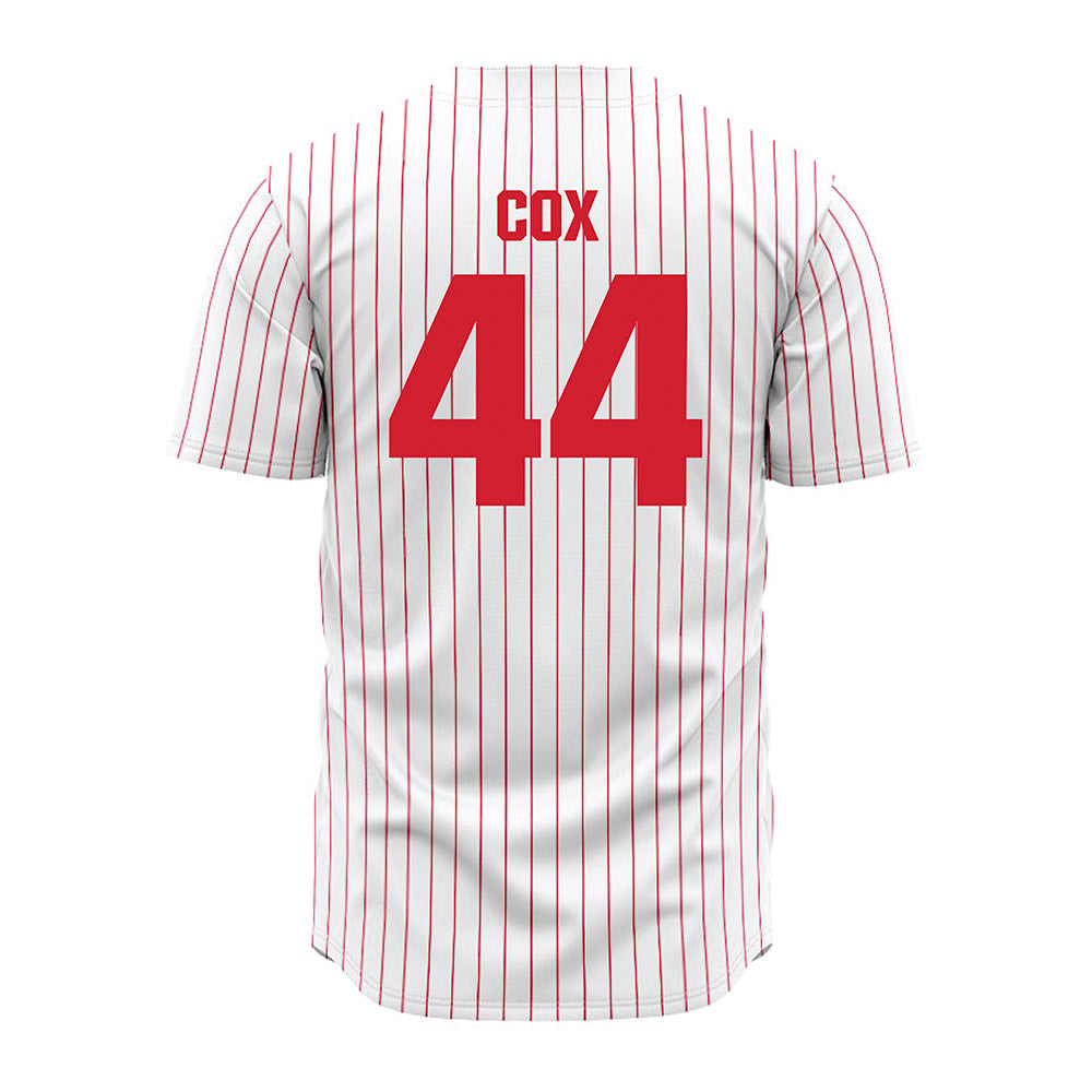 Youngstown State - NCAA Baseball : Banks Cox - Pinstripe Jersey-1