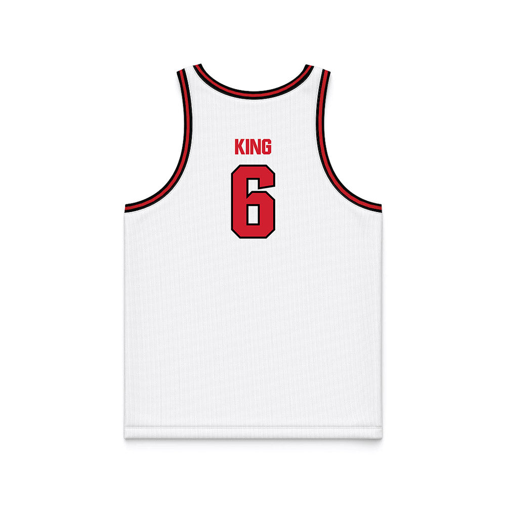 Youngstown State - NCAA Men's Basketball : Drew King - White Basketball Jersey-1