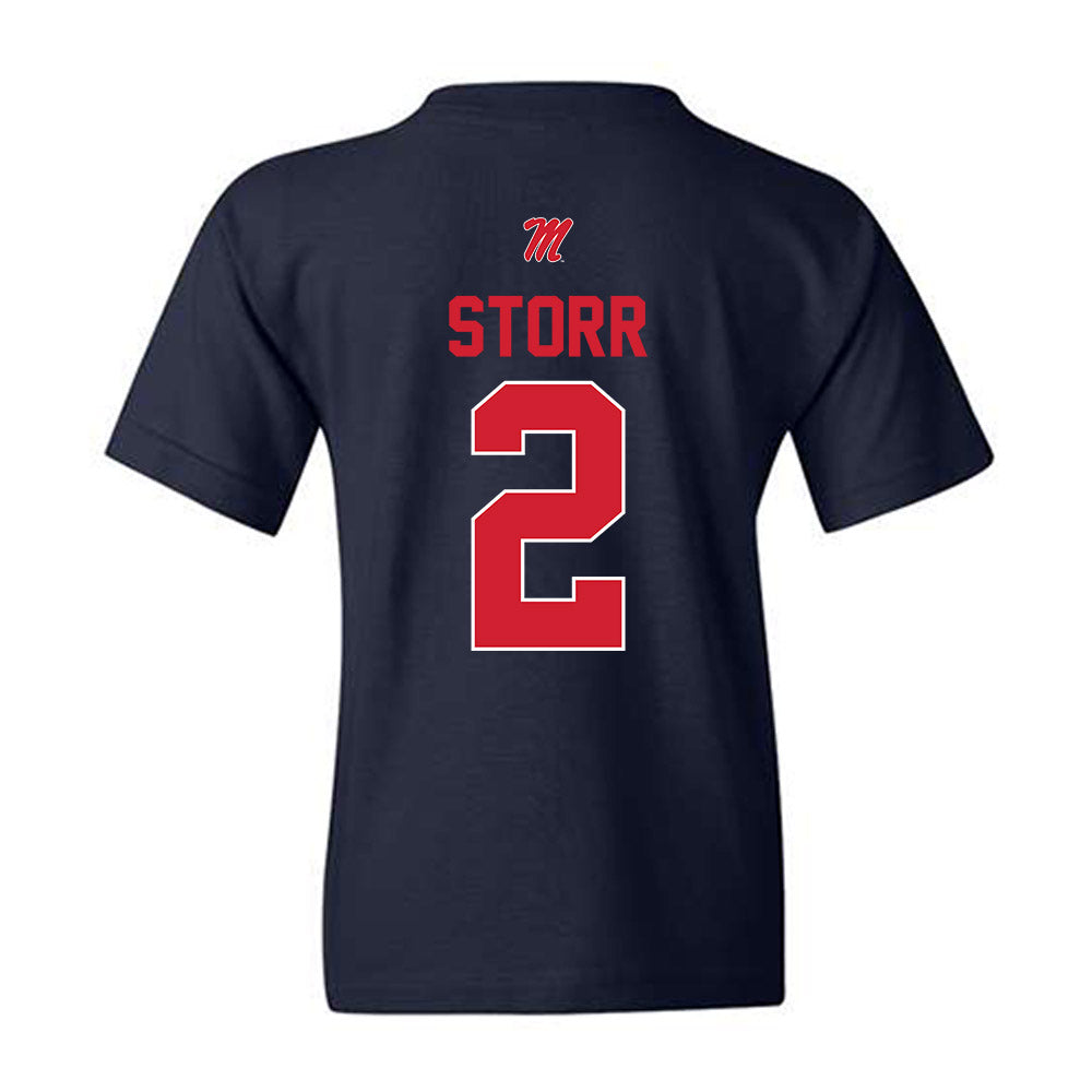 Ole Miss - NCAA Men's Basketball : AJ Storr - Youth T-Shirt-1
