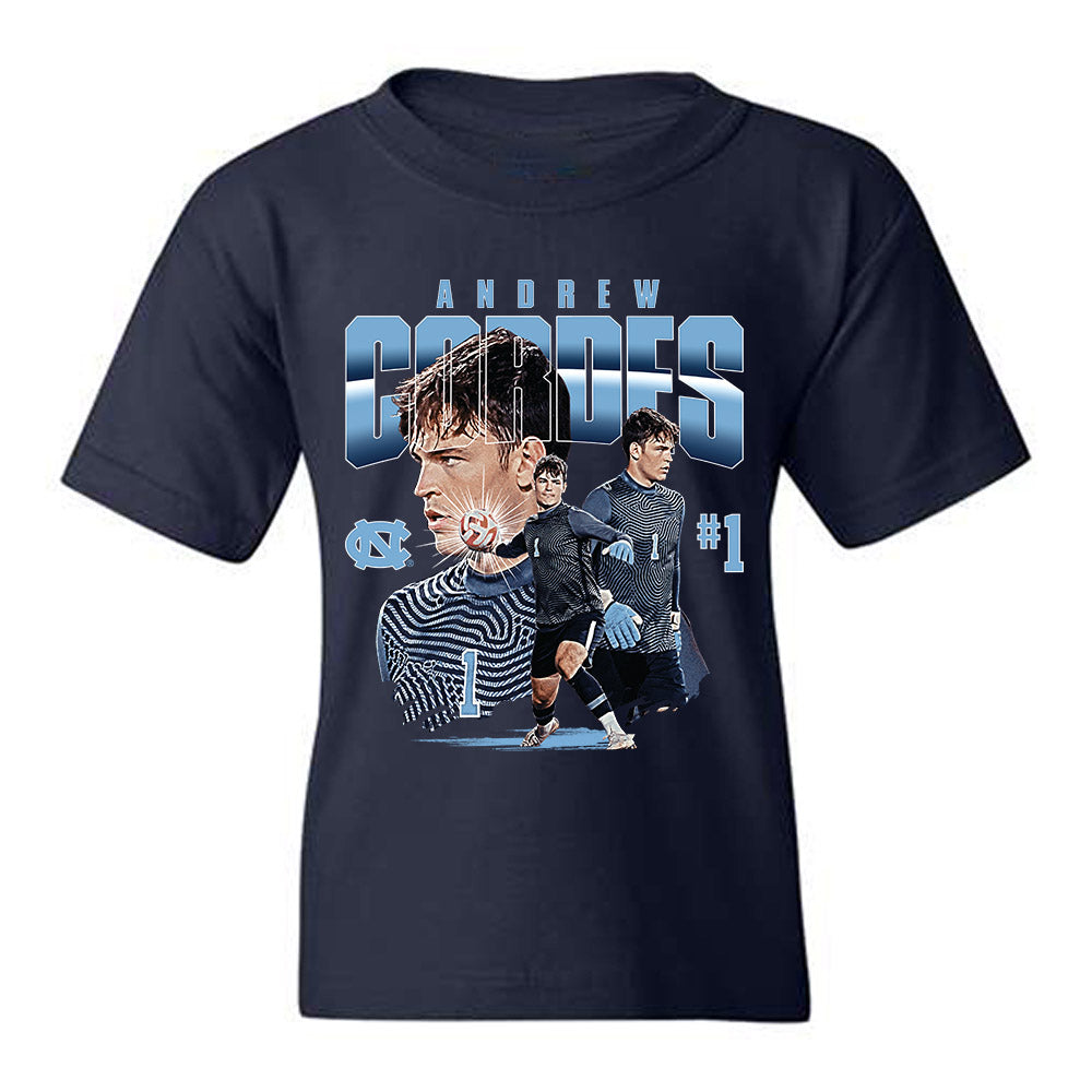 UNC - NCAA Men's Soccer : Andrew Cordes - Player Collage Youth T-Shirt
