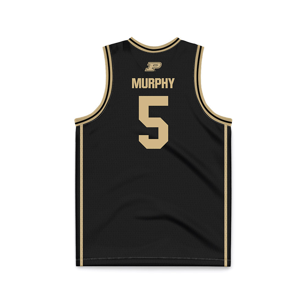 Purdue - NCAA Men's Basketball : Liam Murphy - Black Basketball Jersey-1
